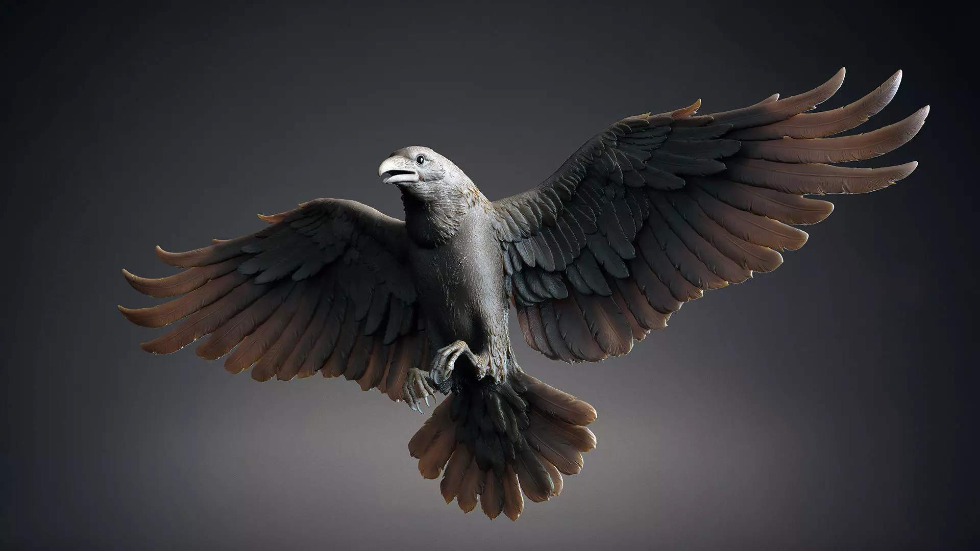 Crow Fly - 3D Sculpting 3D print model_11