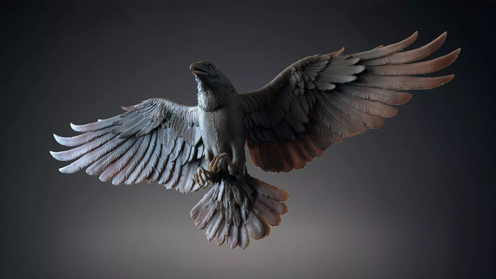 Crow Fly - 3D Sculpting 3D print model_10