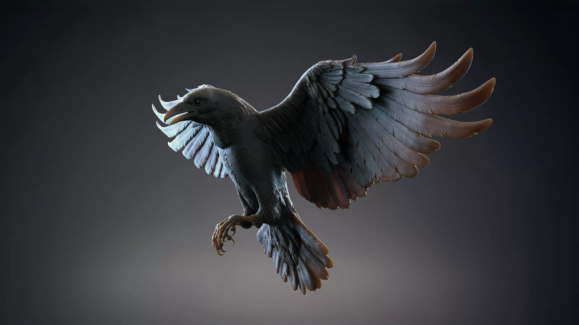 Crow Fly - 3D Sculpting 3D print model_9