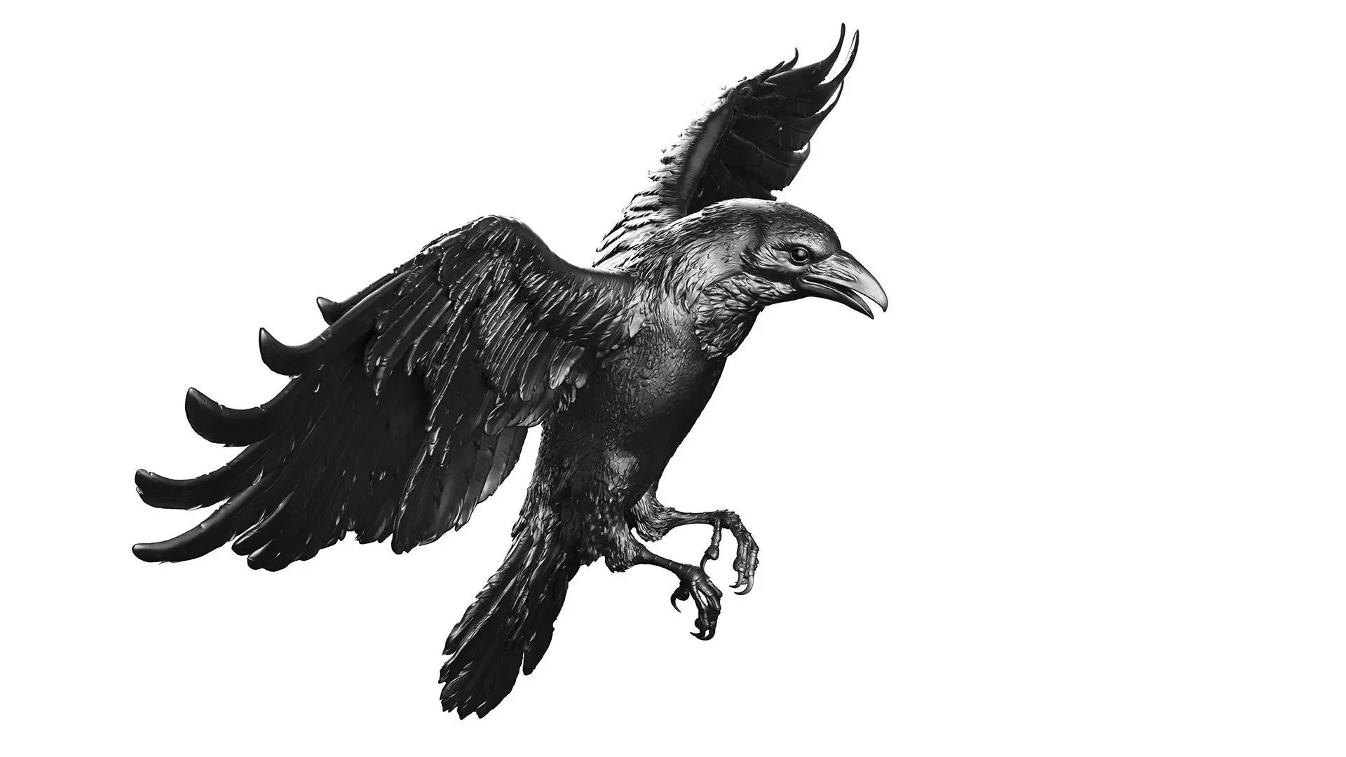 Crow Fly - 3D Sculpting 3D print model_26