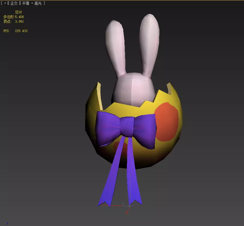 Rabbit egg Low-poly 3D model_7