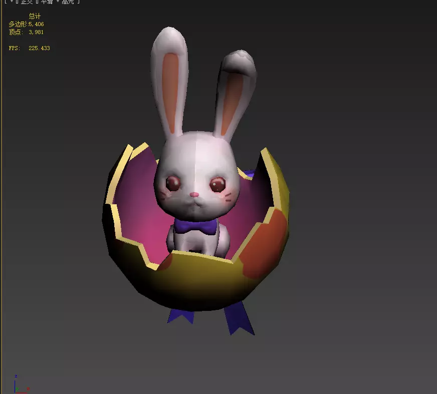 Rabbit egg Low-poly 3D model_5