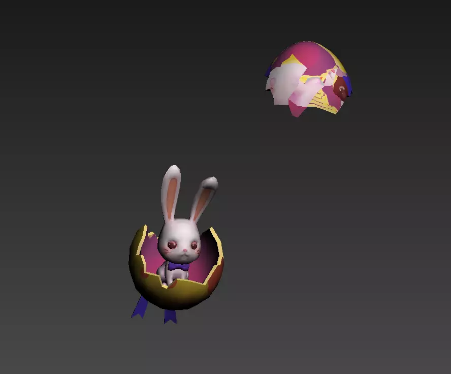 Rabbit egg Low-poly 3D model_4