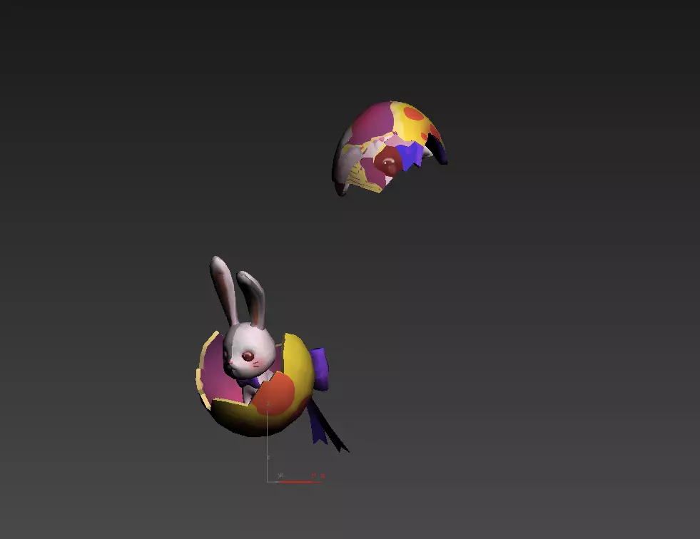 Rabbit egg Low-poly 3D model_1