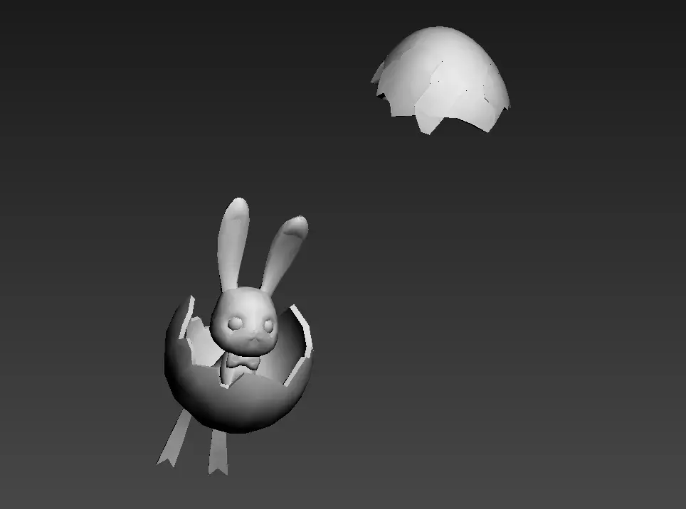 Rabbit egg Low-poly 3D model_12