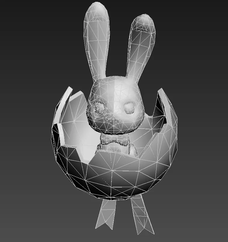 Rabbit egg Low-poly 3D model_16