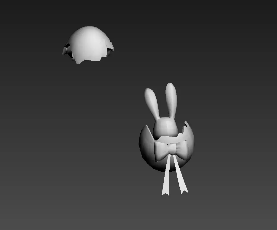Rabbit egg Low-poly 3D model_13
