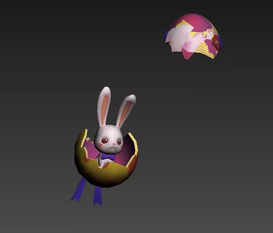 Rabbit egg Low-poly 3D model_11
