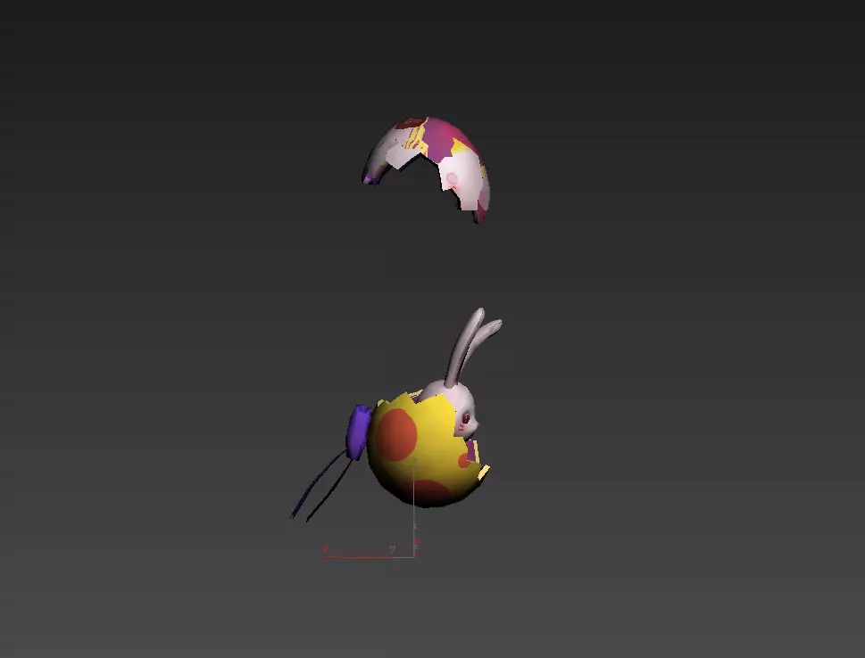 Rabbit egg Low-poly 3D model_3