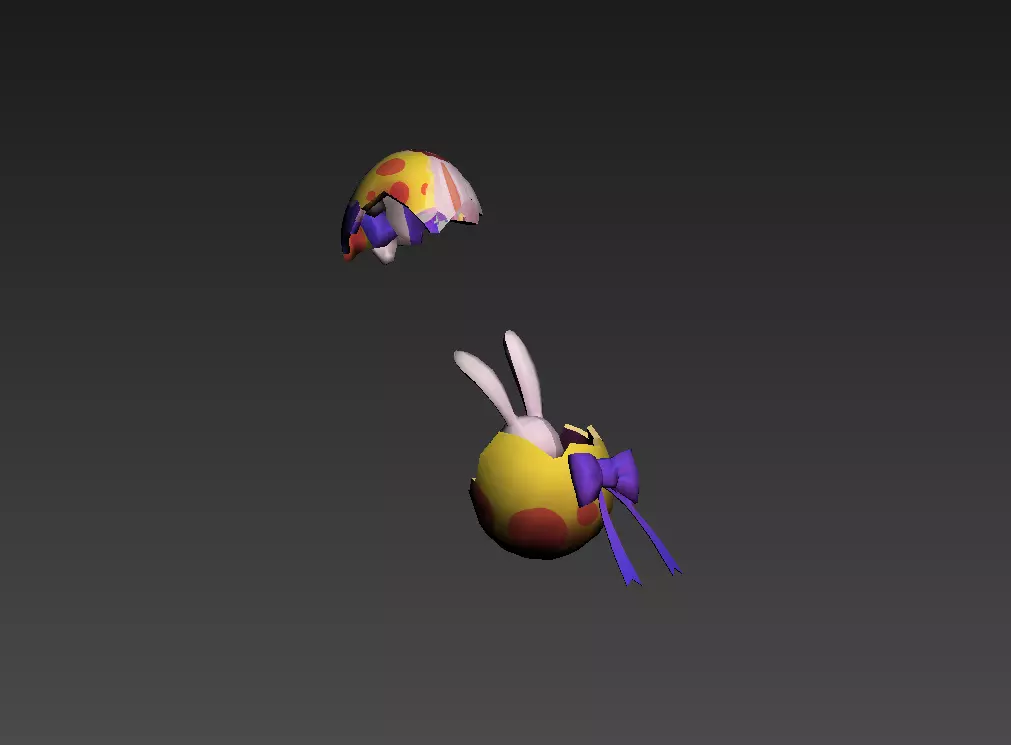 Rabbit egg Low-poly 3D model_2