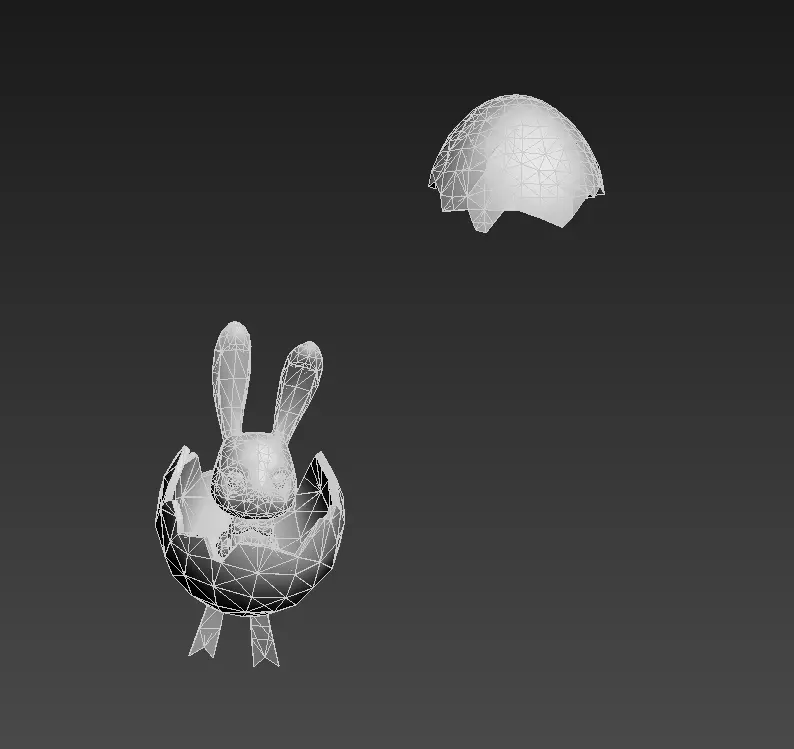Rabbit egg Low-poly 3D model_14