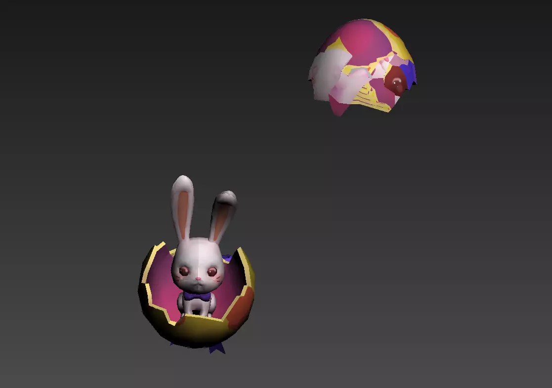 Rabbit egg Low-poly 3D model_0