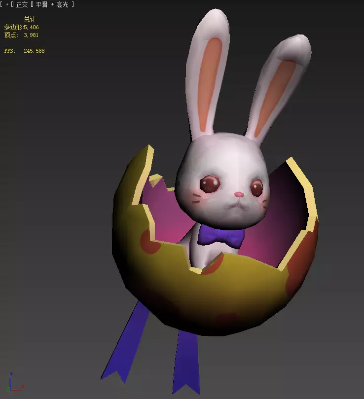 Rabbit egg Low-poly 3D model_10