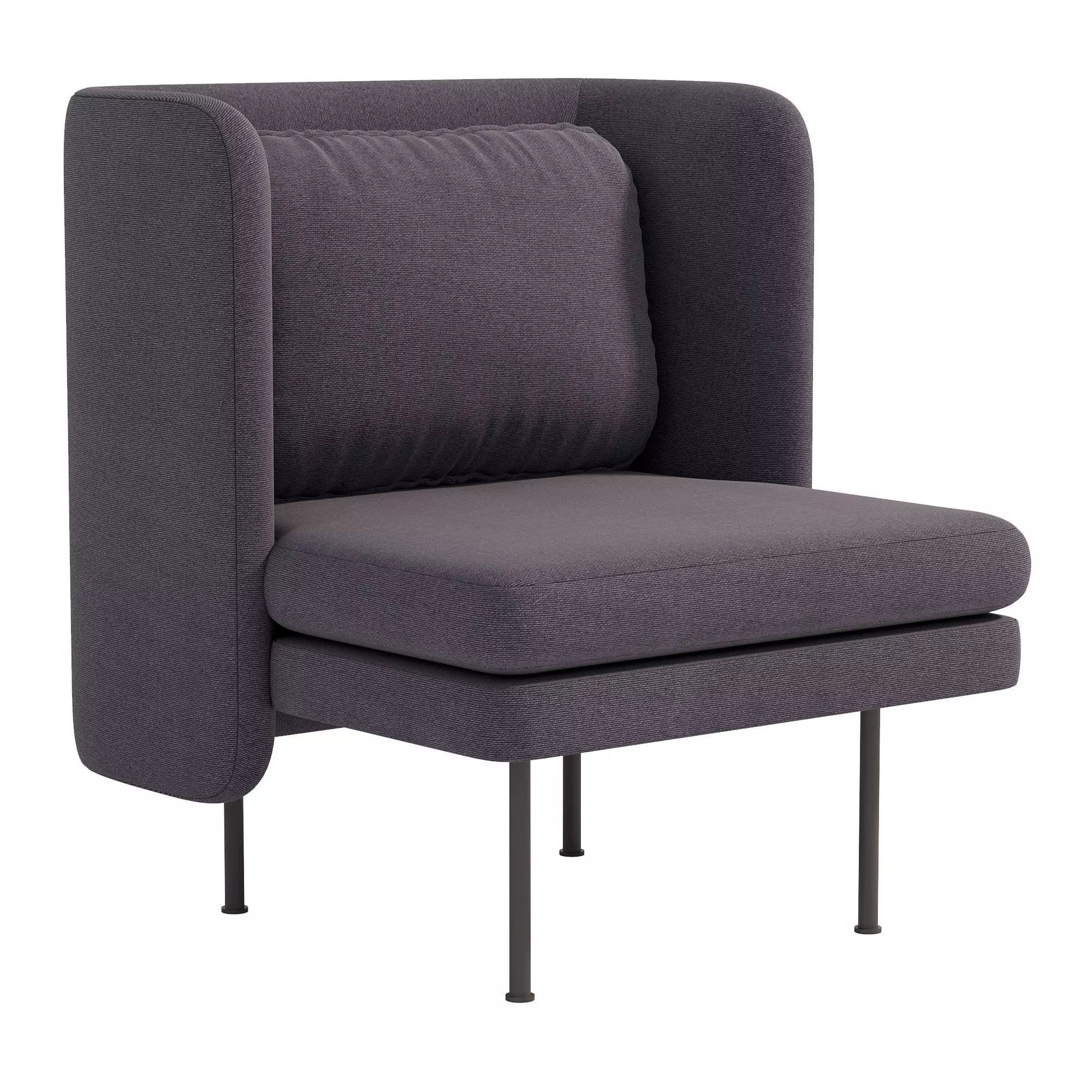 Bloke Velvet Lounge Chair 3D model_4