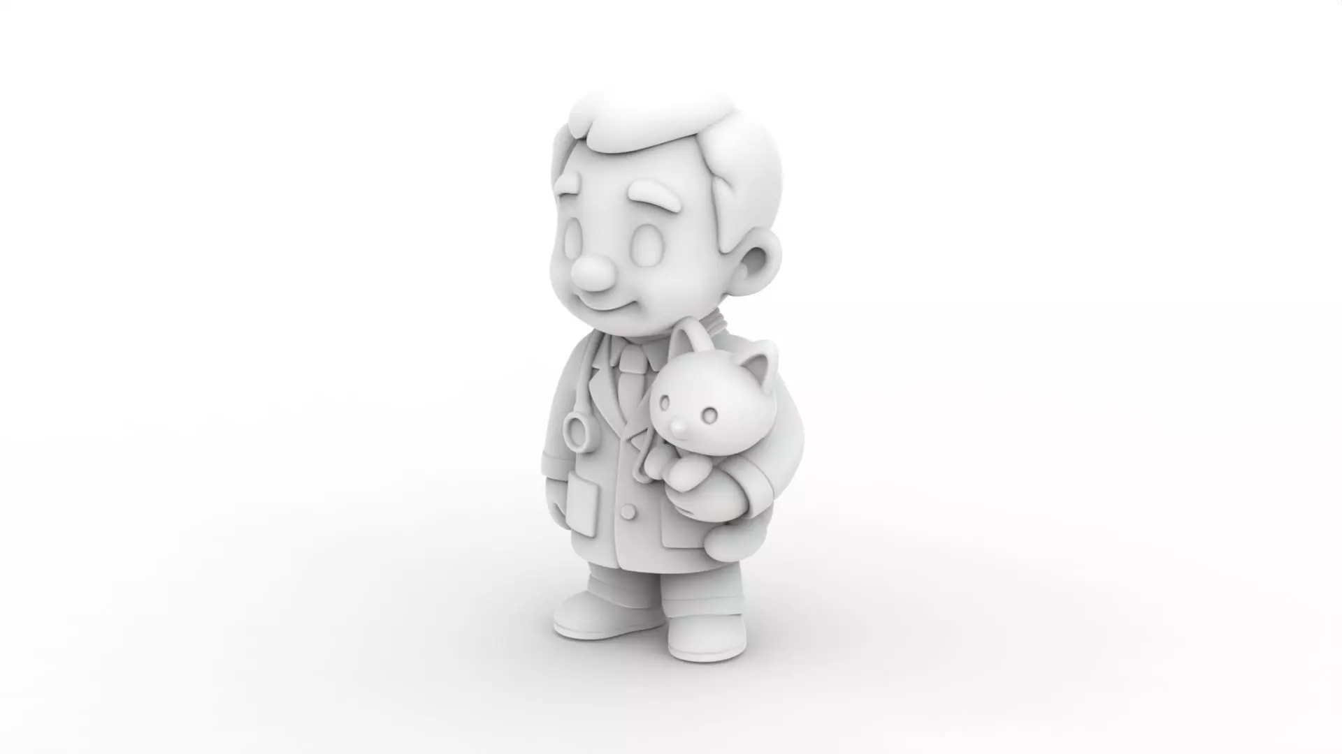 Cartoon Veterinarian 3D Printable 3D print model_2