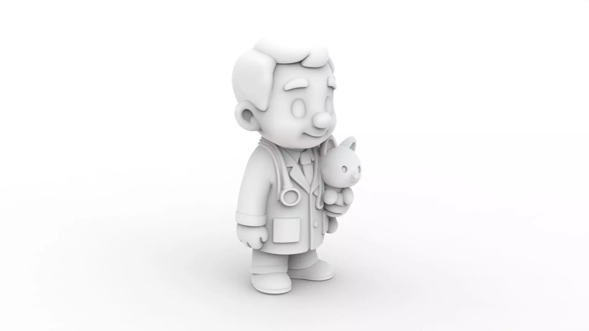 Cartoon Veterinarian 3D Printable 3D print model_1