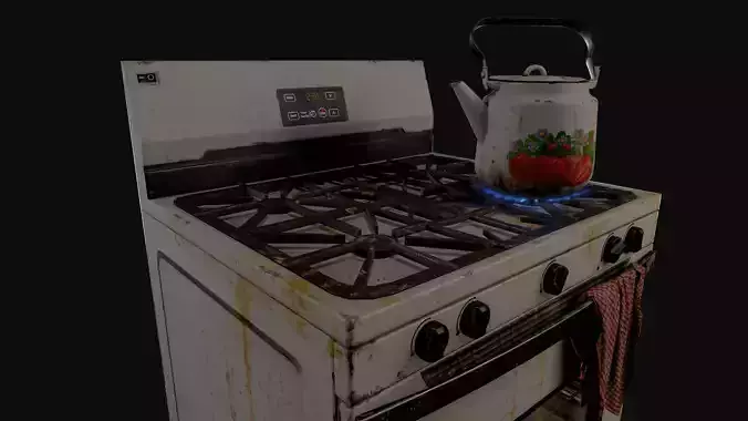 Realistic Electric Oven Low Poly 3D Model Game Ready PBR Low-poly 3D model 6