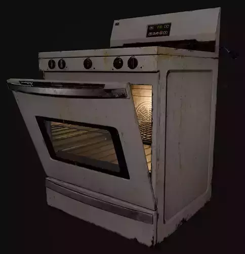 Realistic Electric Oven Low Poly 3D Model Game Ready PBR Low-poly 3D model 3