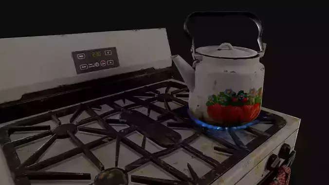 Realistic Electric Oven Low Poly 3D Model Game Ready PBR Low-poly 3D model 2