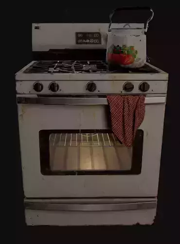 Realistic Electric Oven Low Poly 3D Model Game Ready PBR