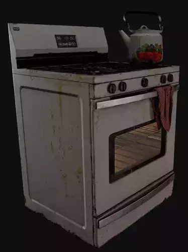 Realistic Electric Oven Low Poly 3D Model Game Ready PBR Low-poly 3D model 5