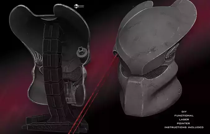 Predator Jungle hunter bio mask with working three point laser