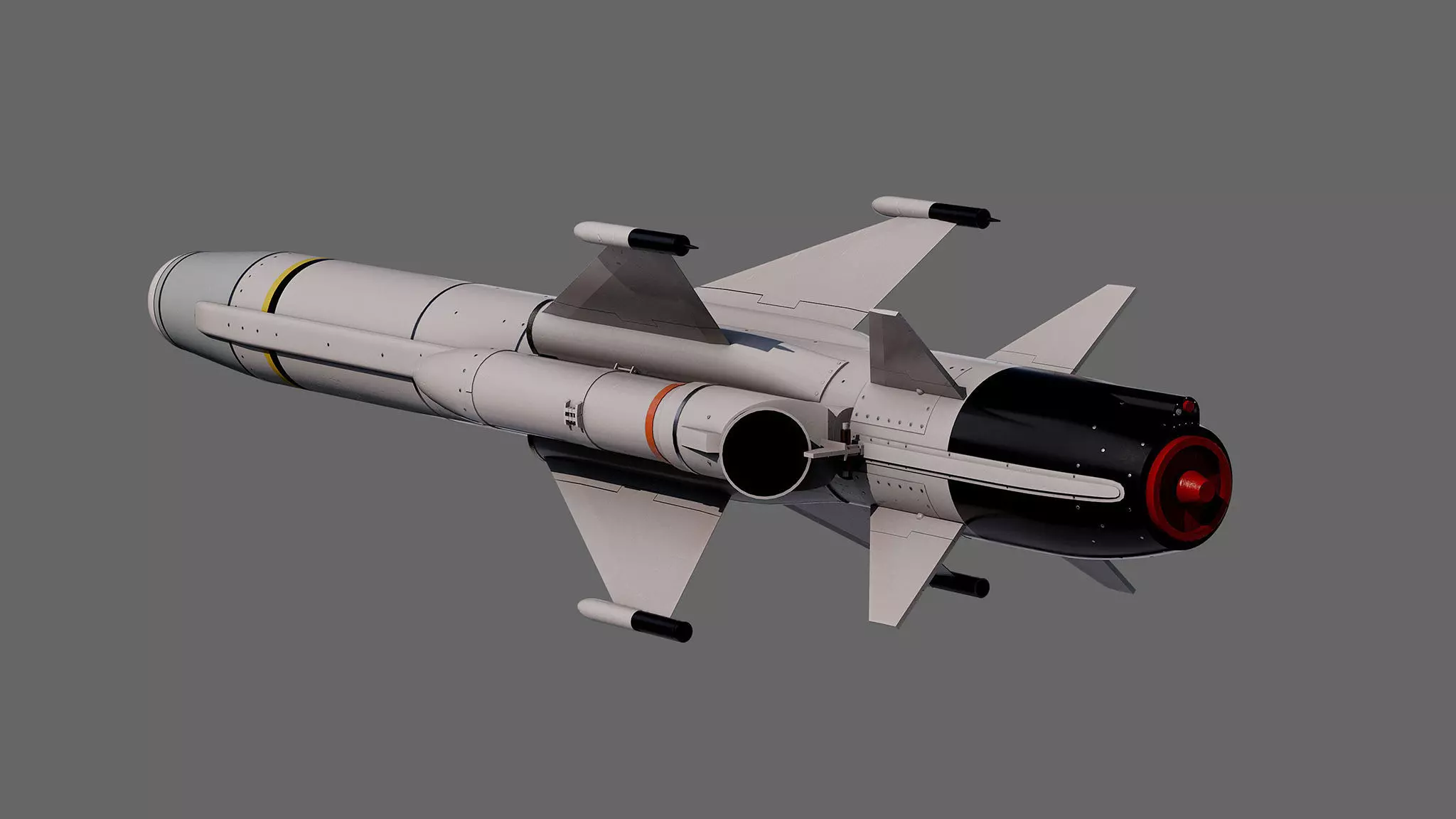 Otomat Mk 2 Block IV anti-ship missile 3D model_1