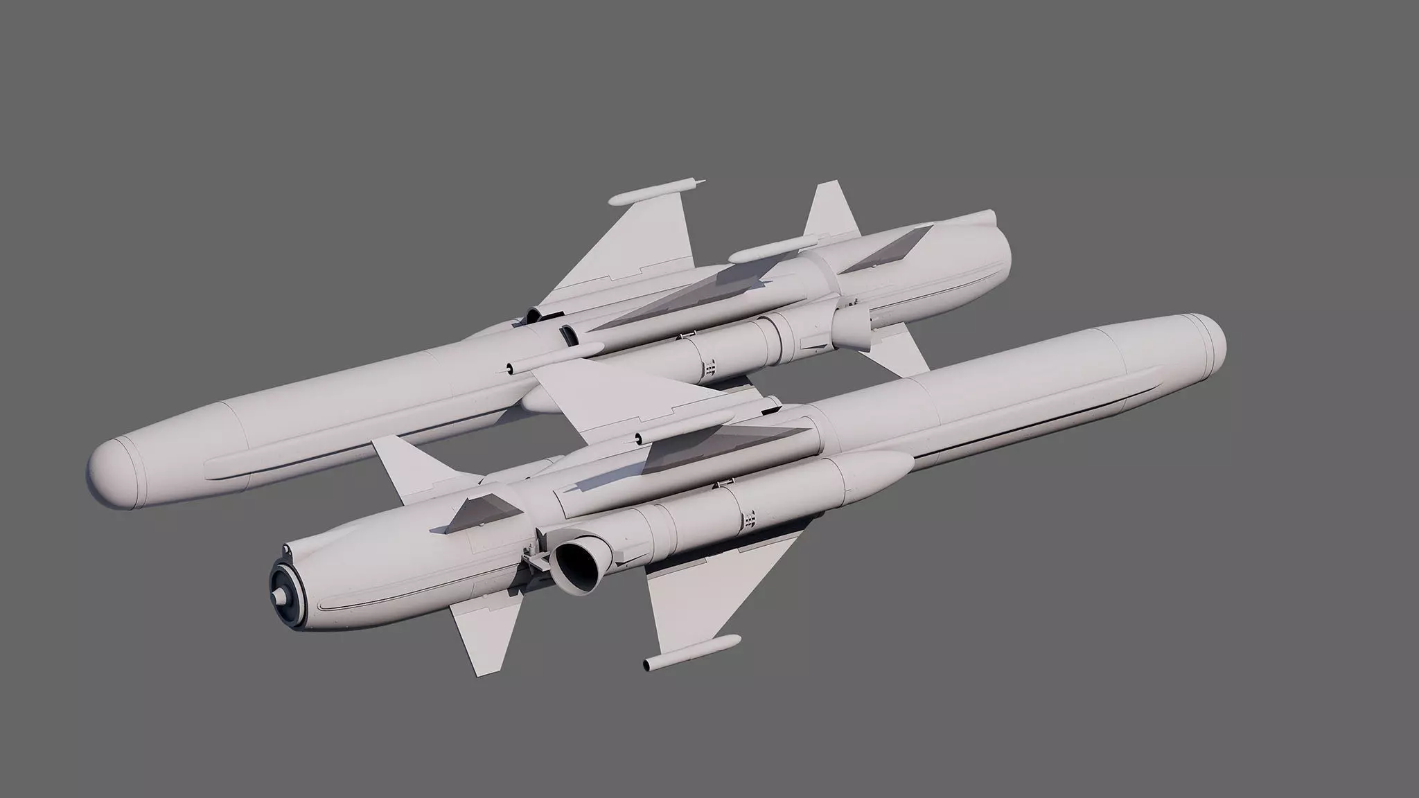 Otomat Mk 2 Block IV anti-ship missile 3D model_8