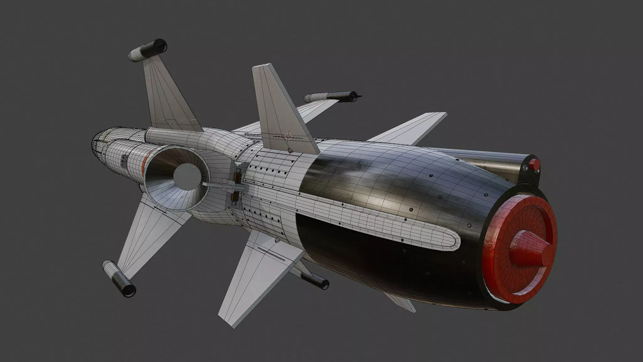 Otomat Mk 2 Block IV anti-ship missile 3D model_10