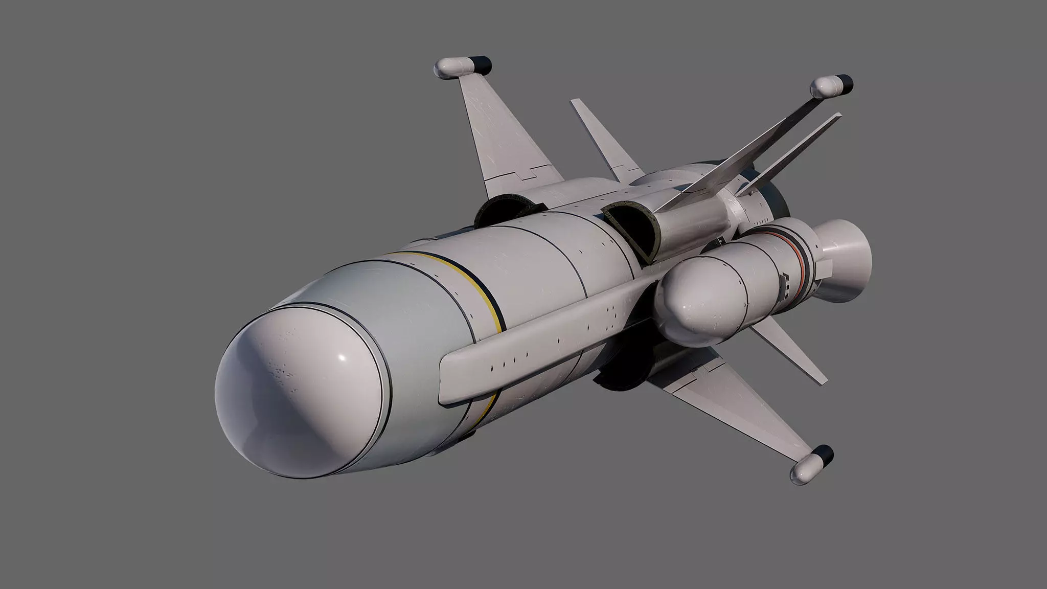 Otomat Mk 2 Block IV anti-ship missile 3D model_4