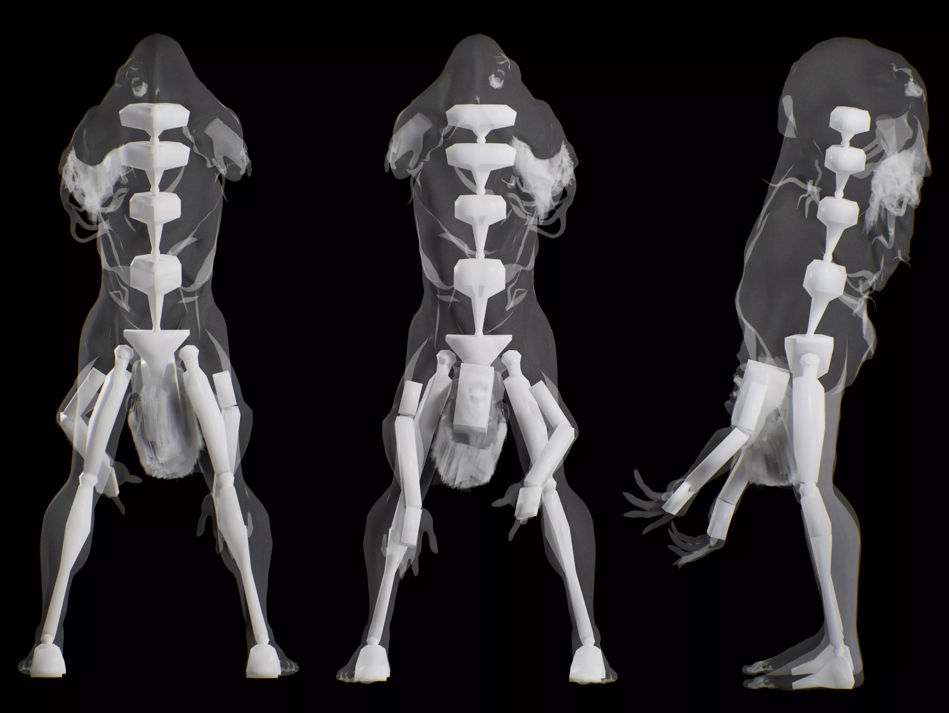 Mutated Horror Creature Low-poly 3D model_12