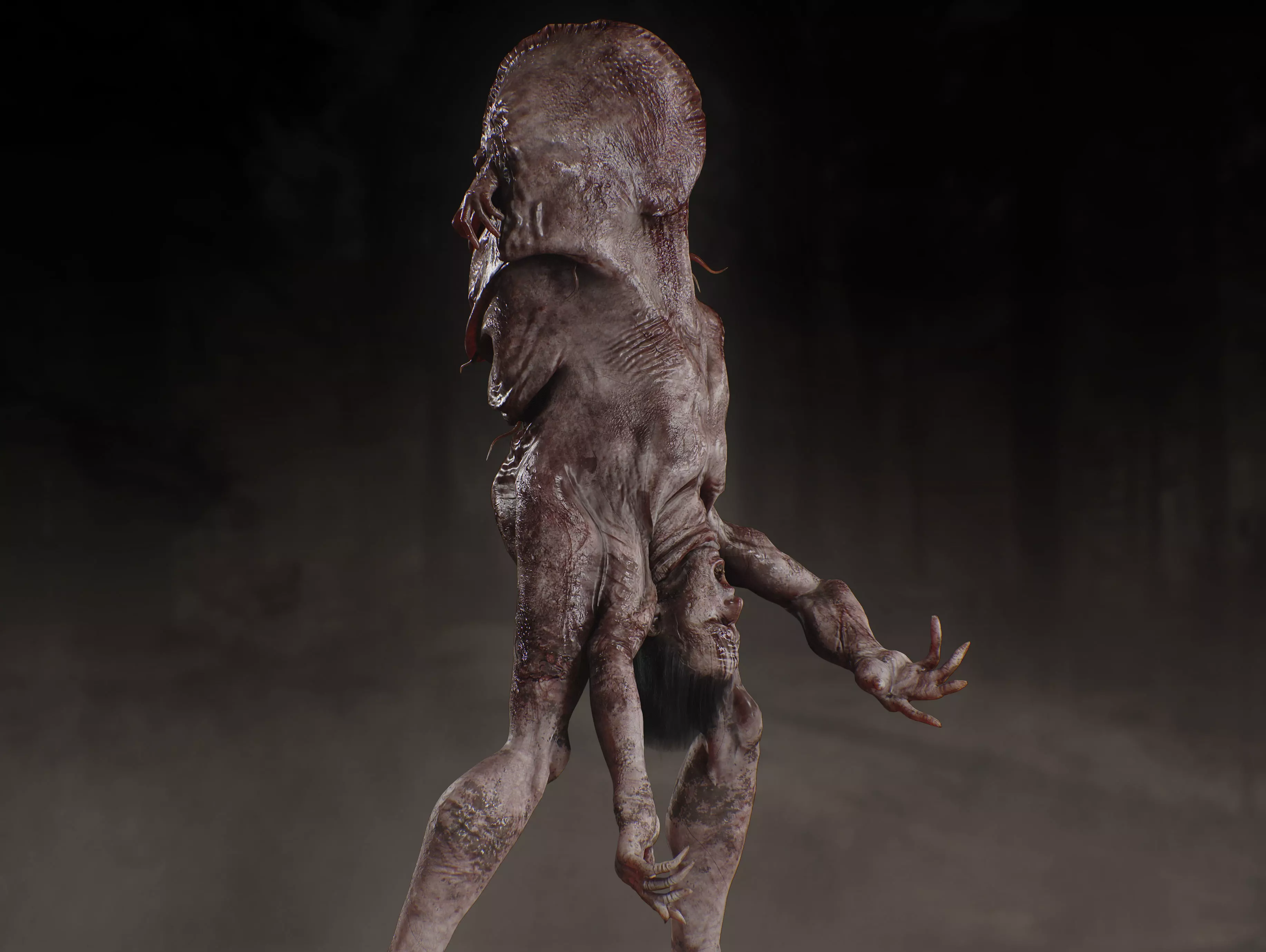 Mutated Horror Creature Low-poly 3D model_3