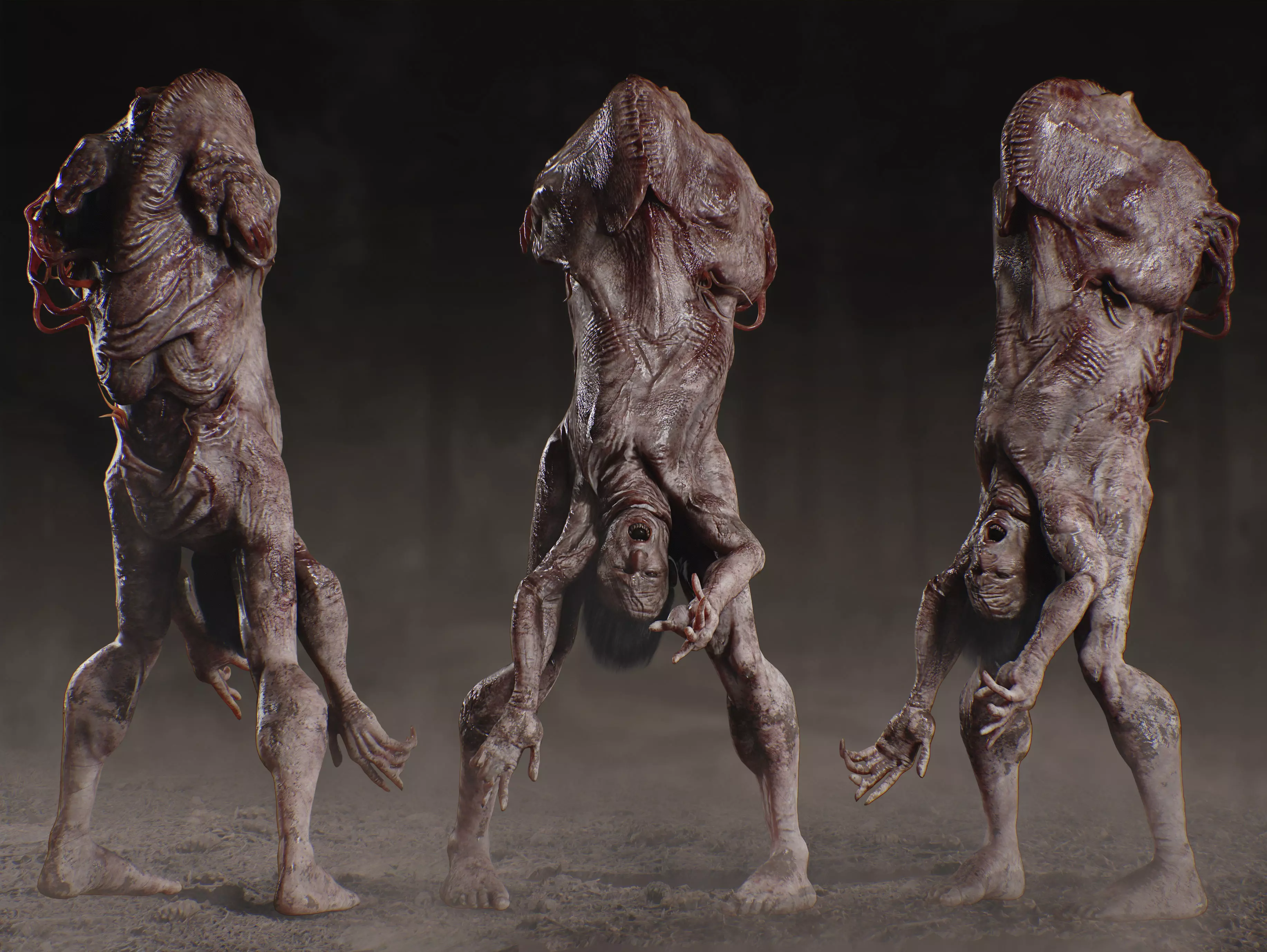 Mutated Horror Creature Low-poly 3D model_0