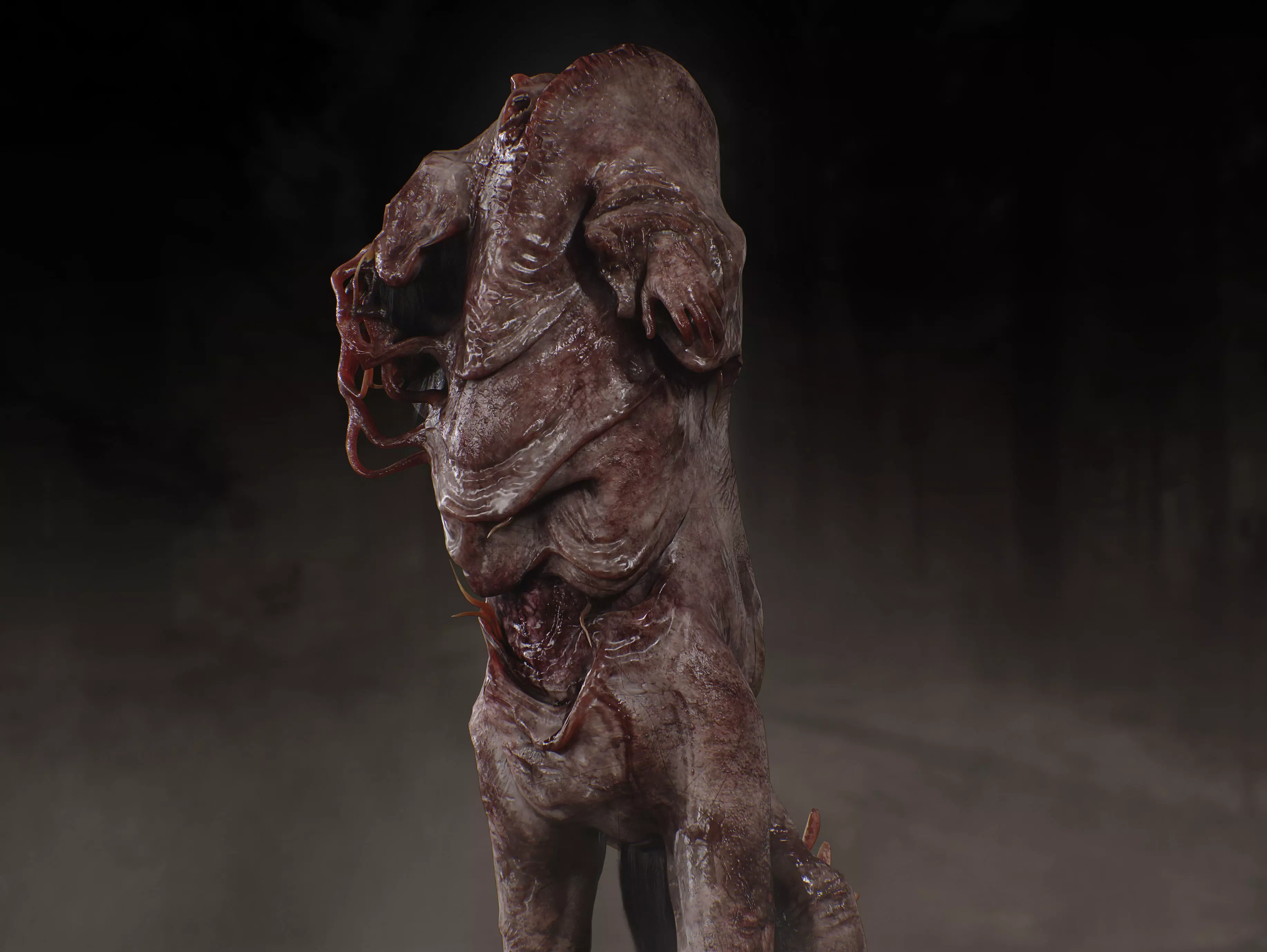 Mutated Horror Creature Low-poly 3D model_7