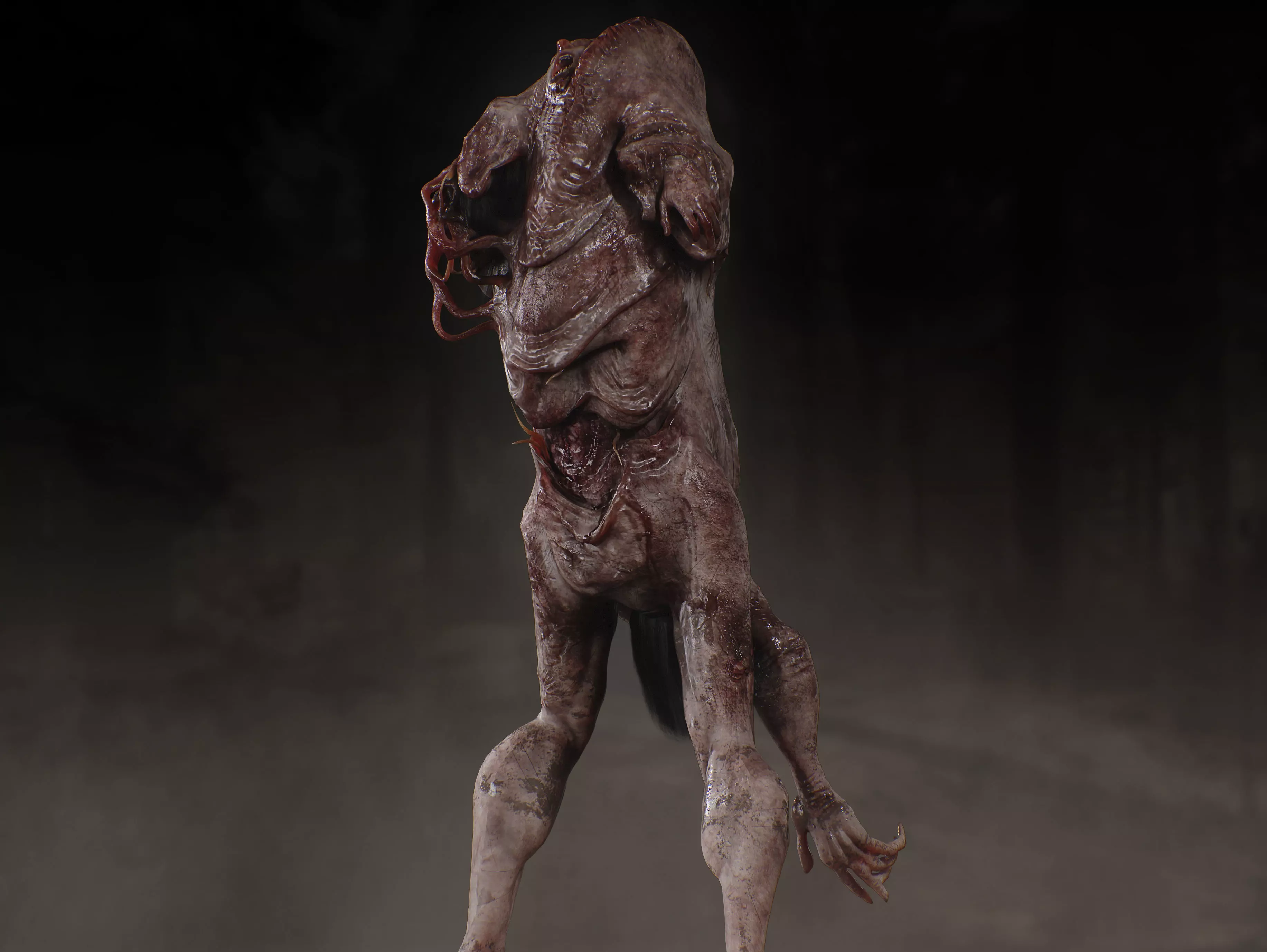 Mutated Horror Creature Low-poly 3D model_6