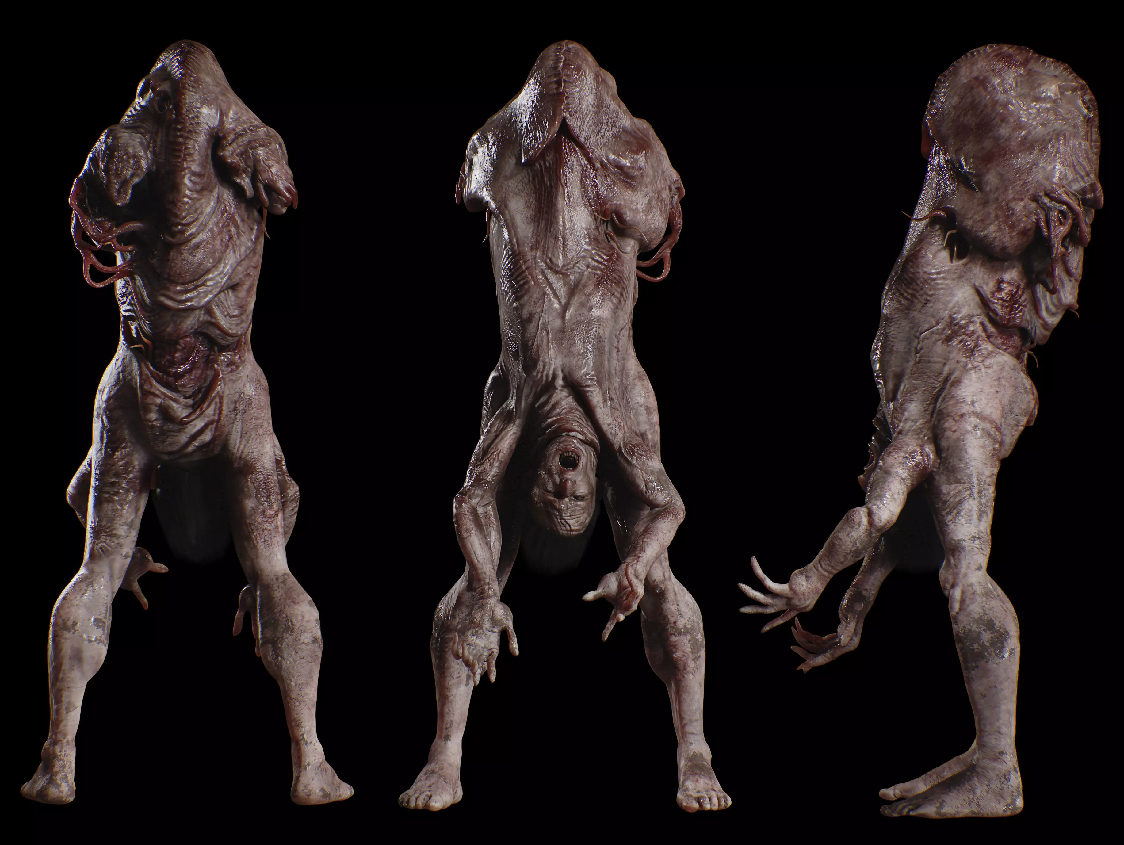 Mutated Horror Creature Low-poly 3D model_10