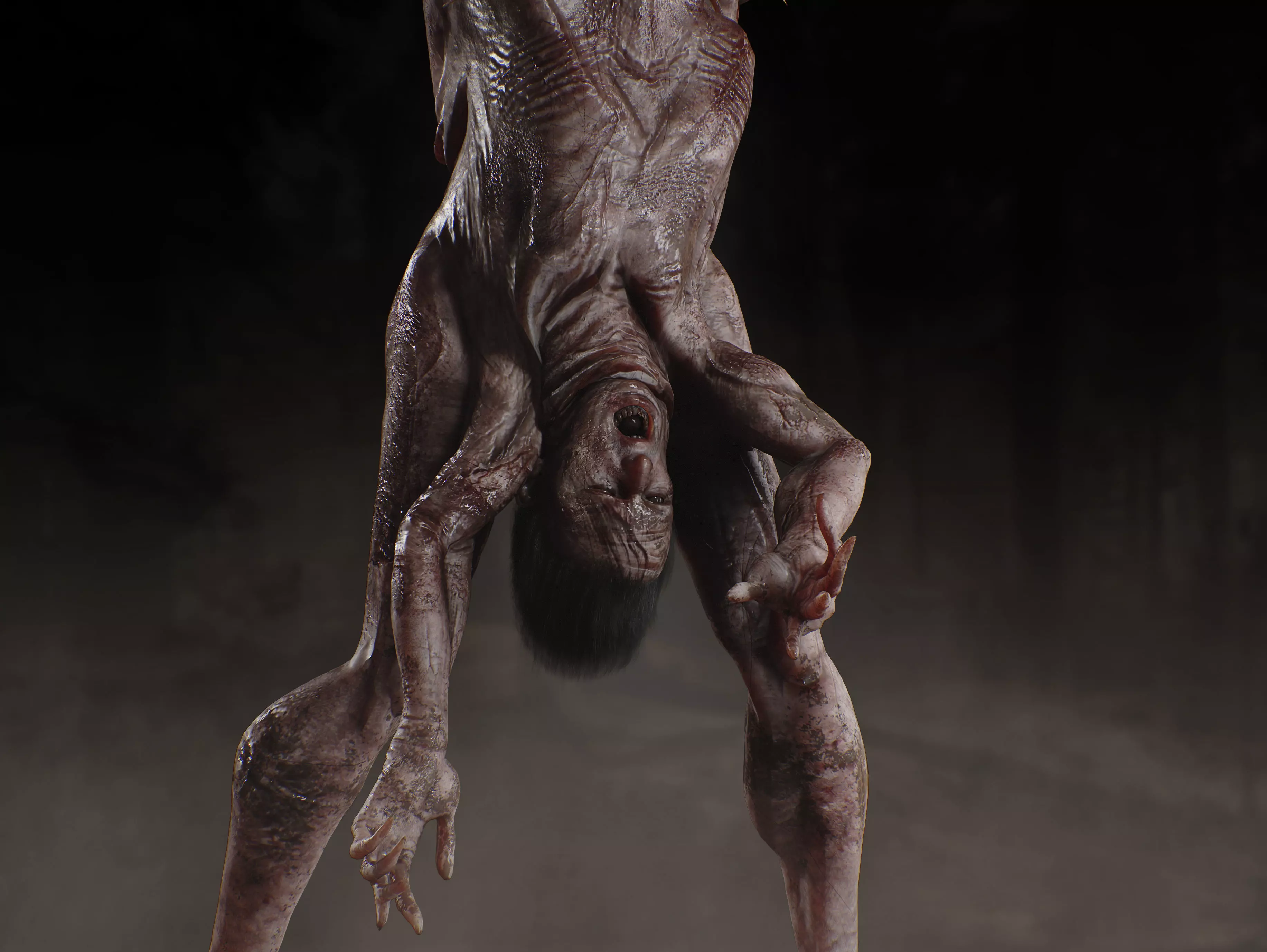 Mutated Horror Creature Low-poly 3D model_4