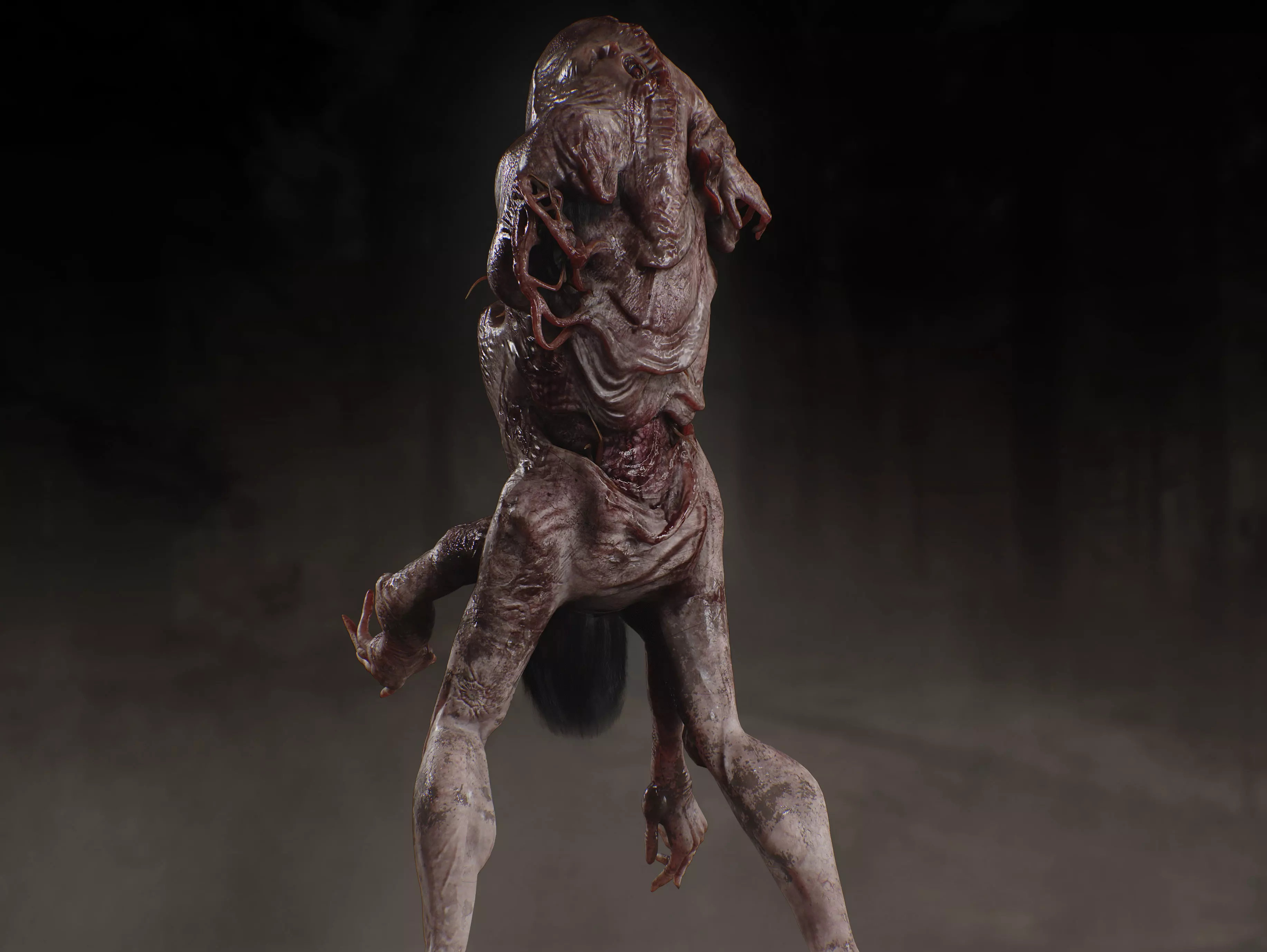 Mutated Horror Creature Low-poly 3D model_5