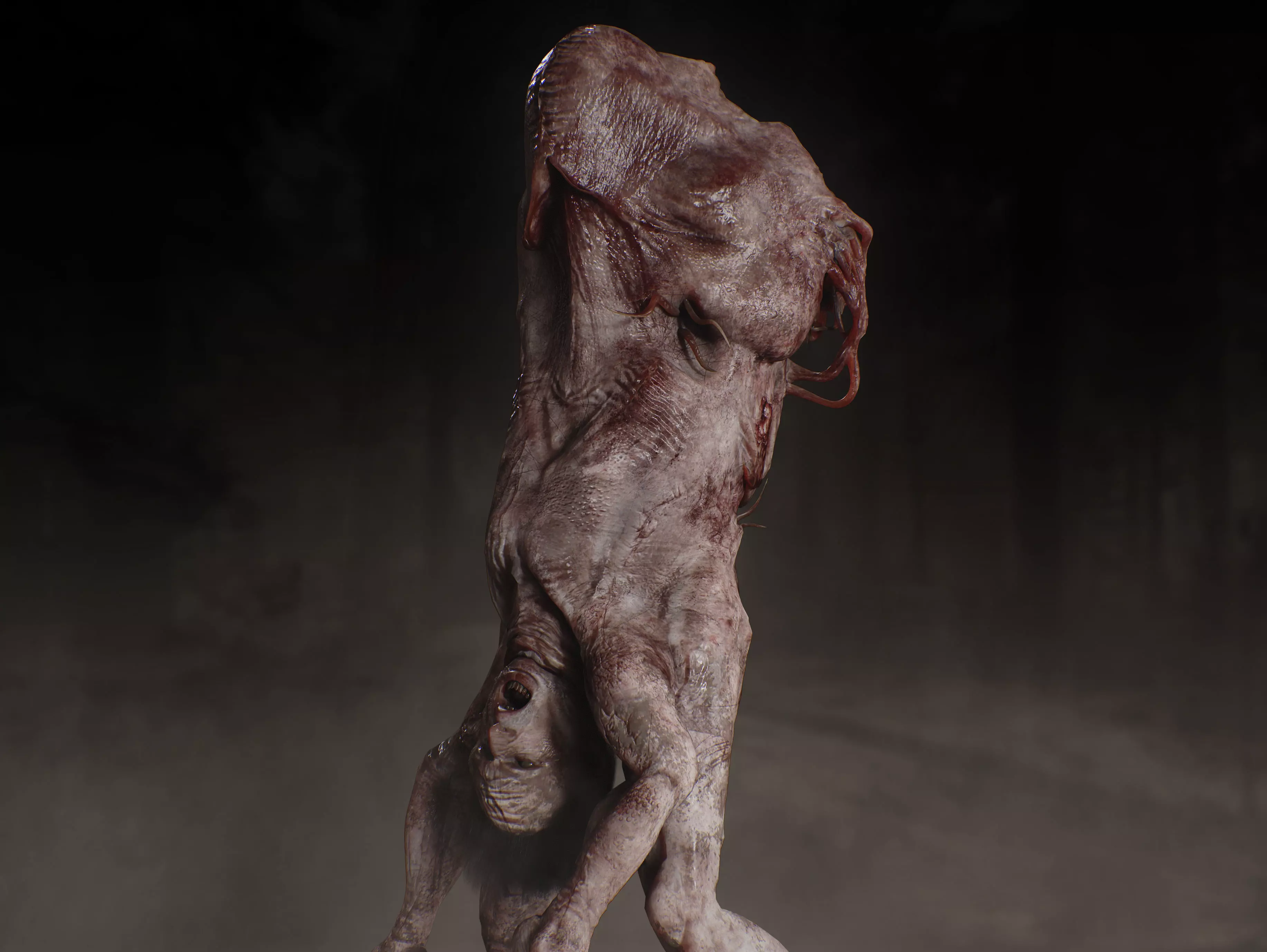 Mutated Horror Creature Low-poly 3D model_9