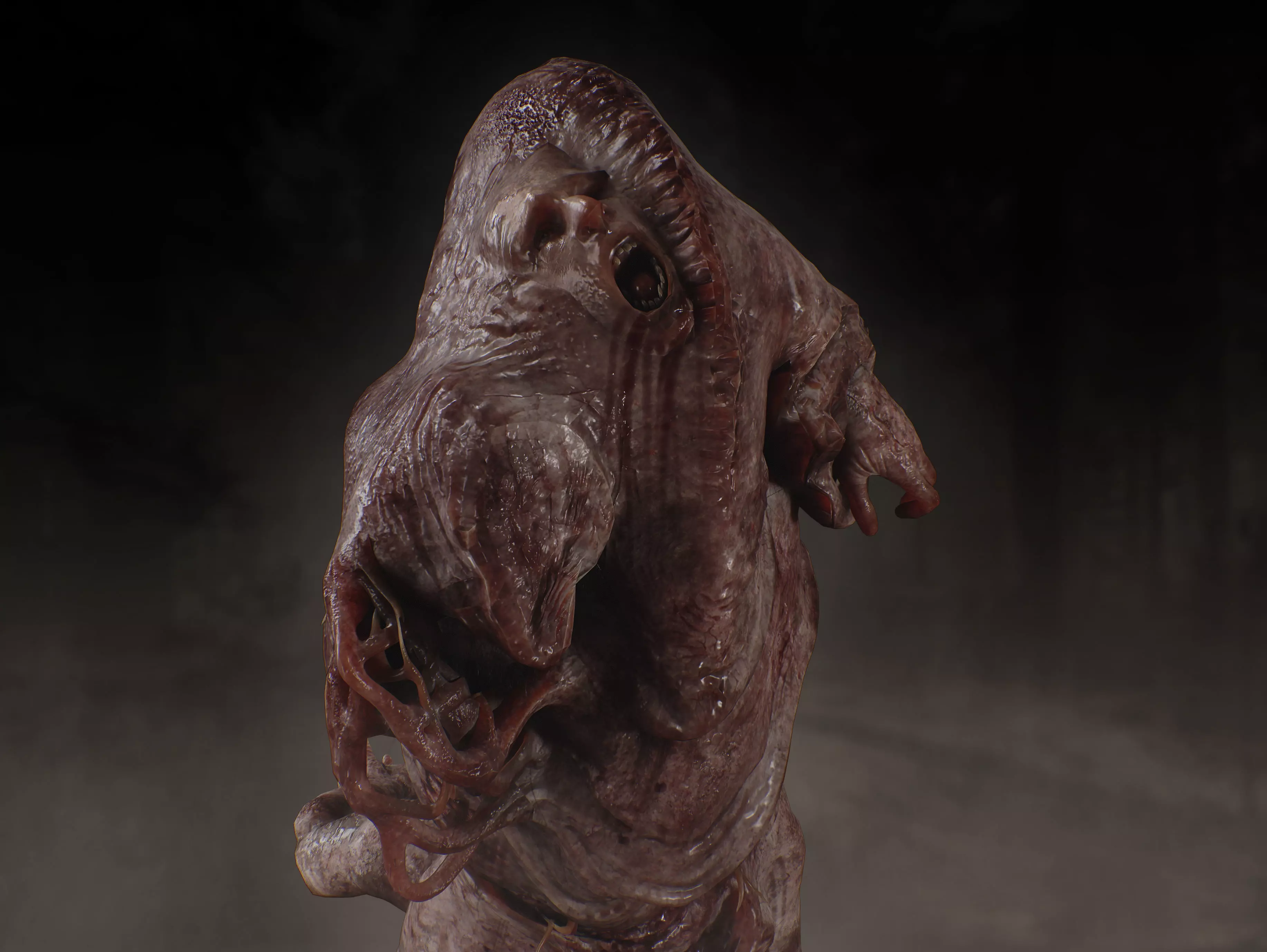 Mutated Horror Creature Low-poly 3D model_8
