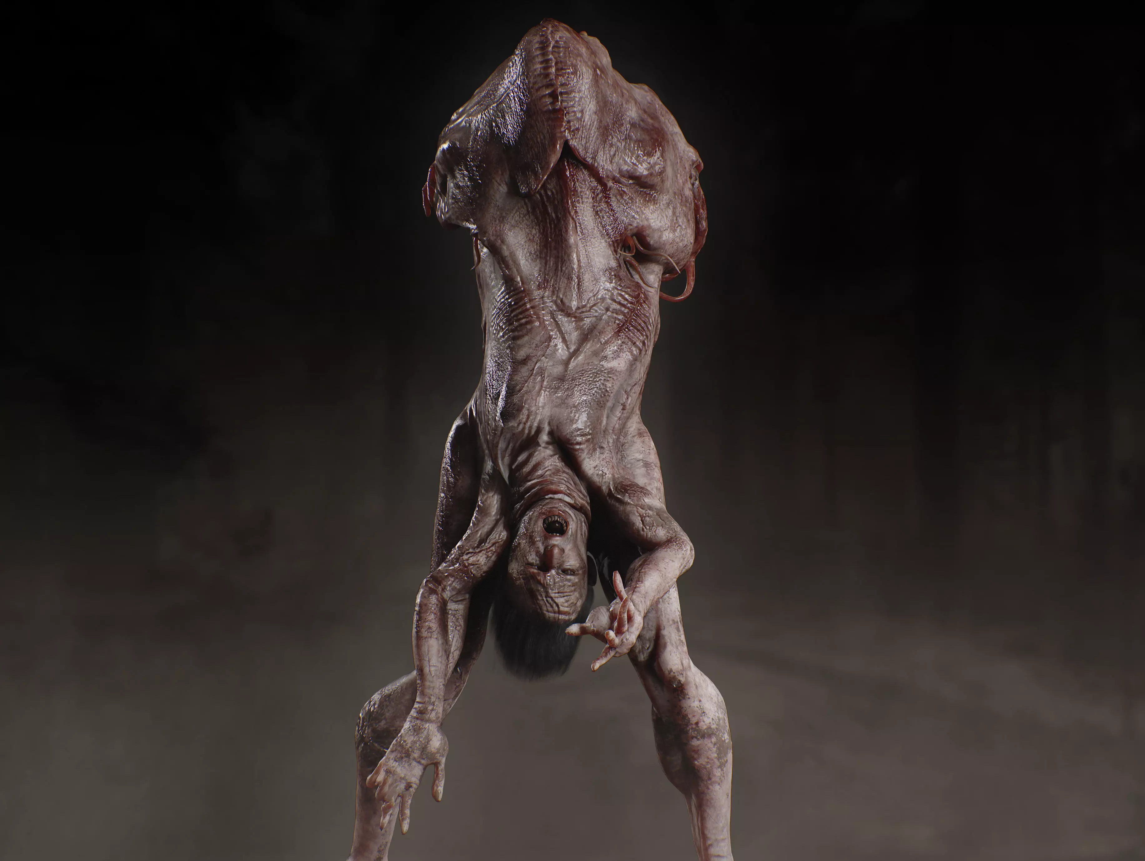 Mutated Horror Creature Low-poly 3D model_2