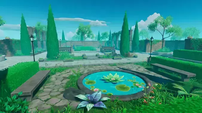 Toon Garden - Game Props Low-poly 3D model