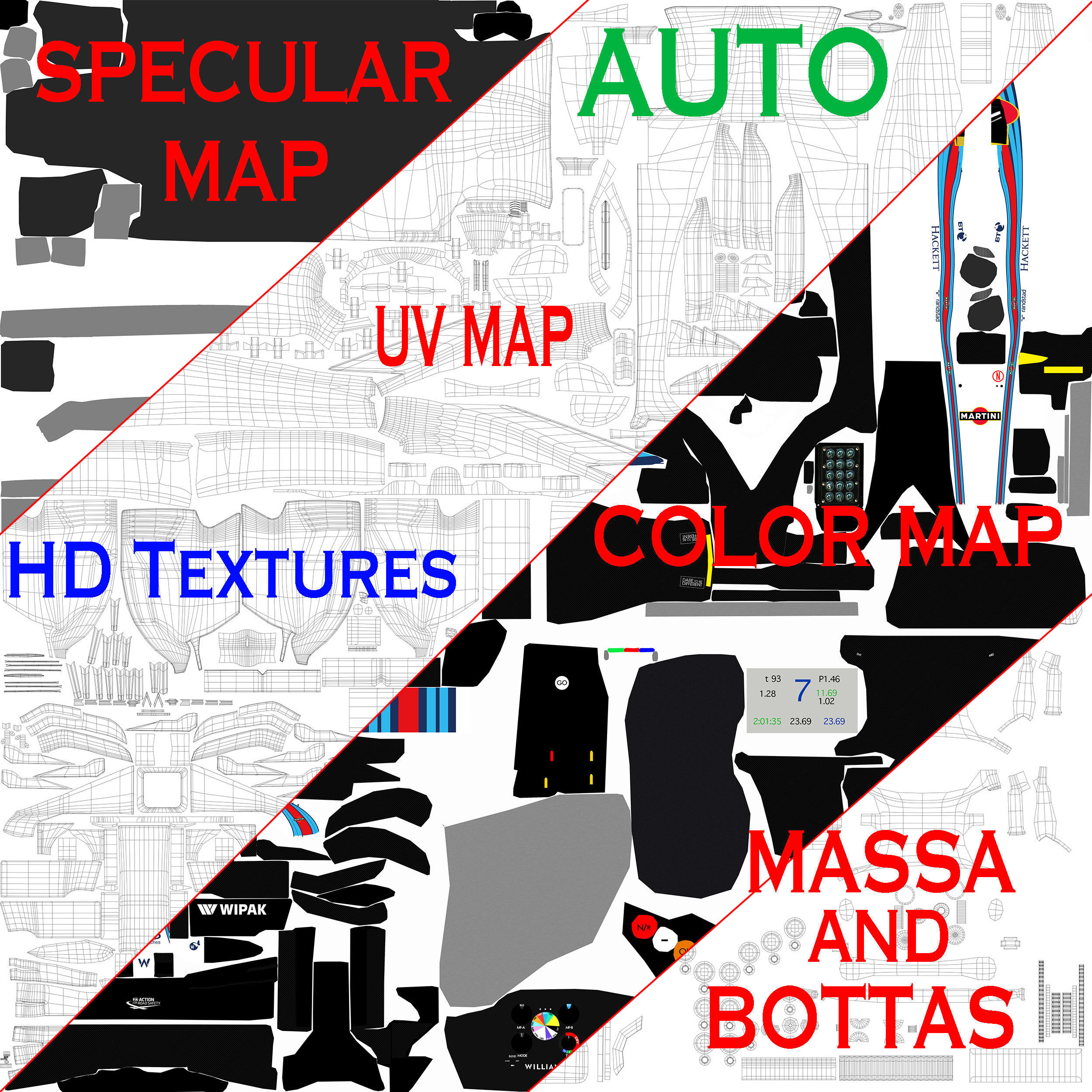 Williams FW38 Low-poly 3D model_12