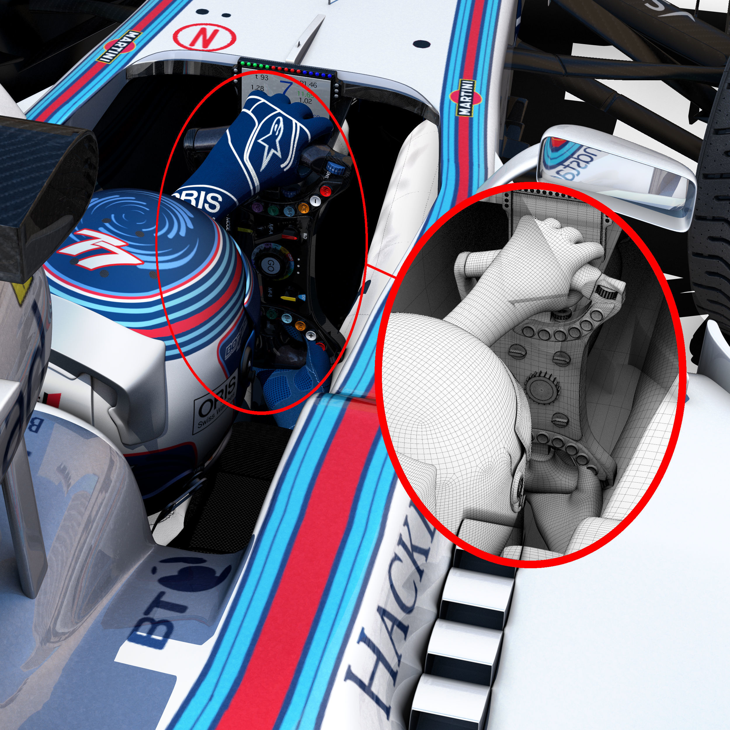 Williams FW38 Low-poly 3D model_8