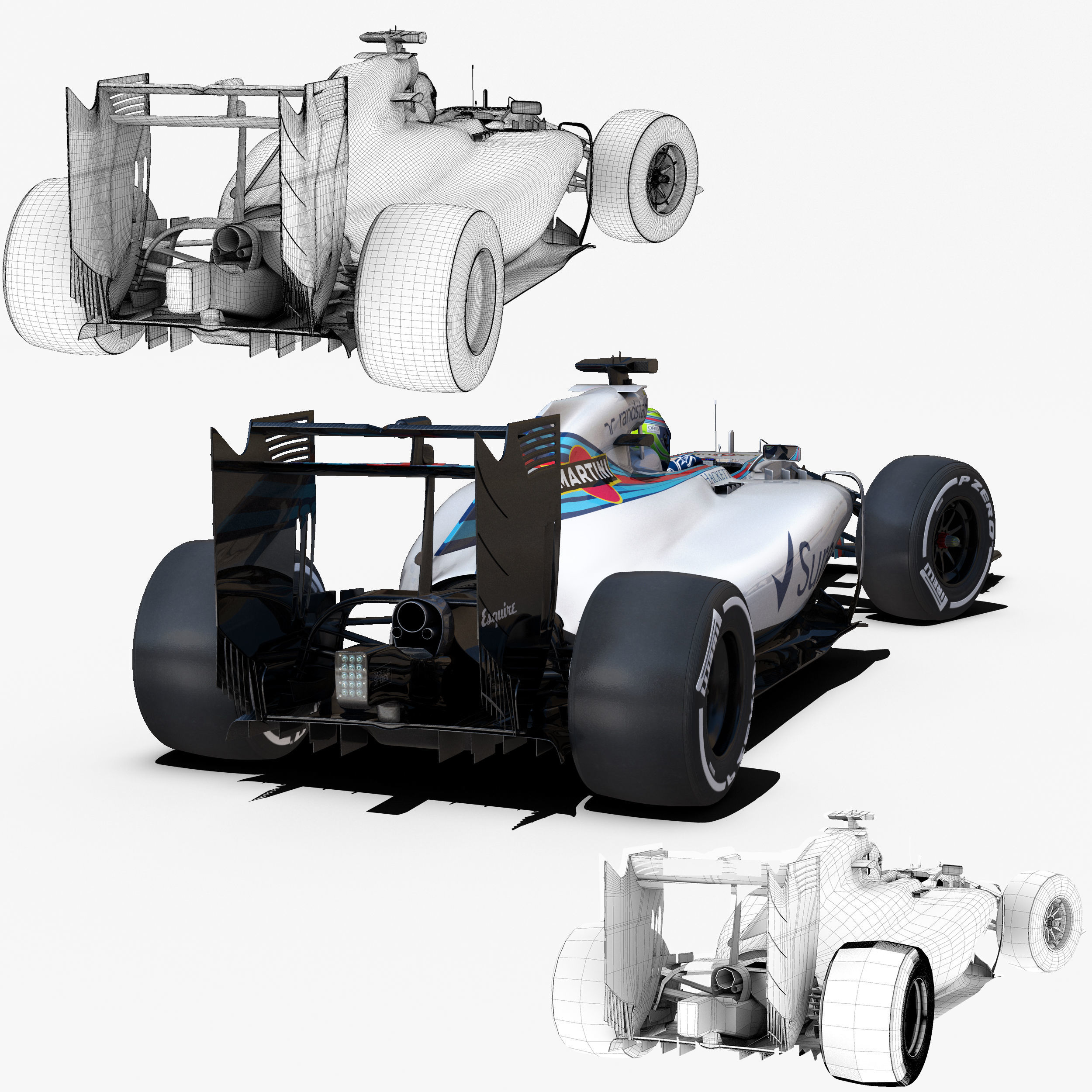 Williams FW38 Low-poly 3D model_5