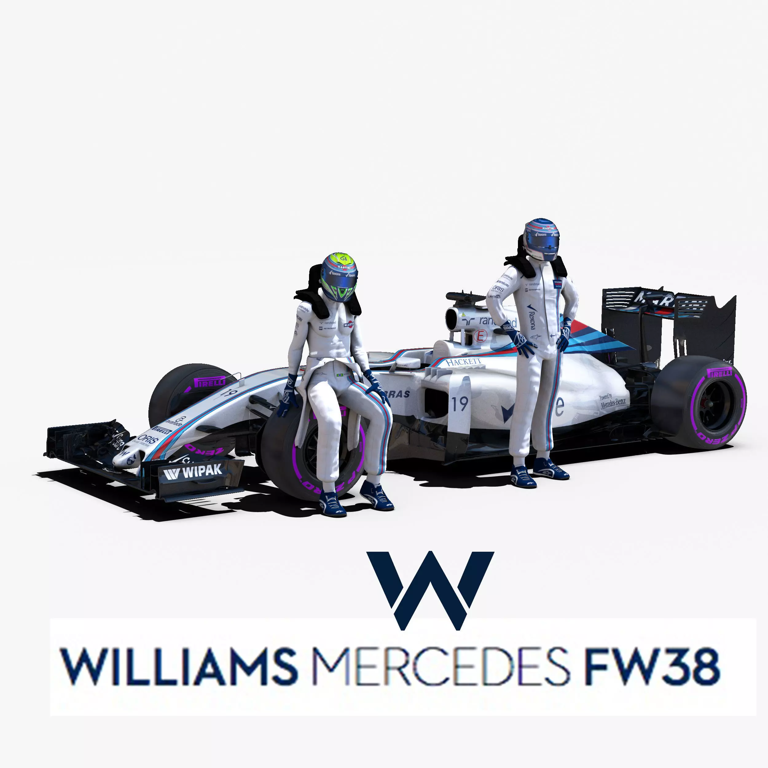 Williams FW38 Low-poly 3D model_0