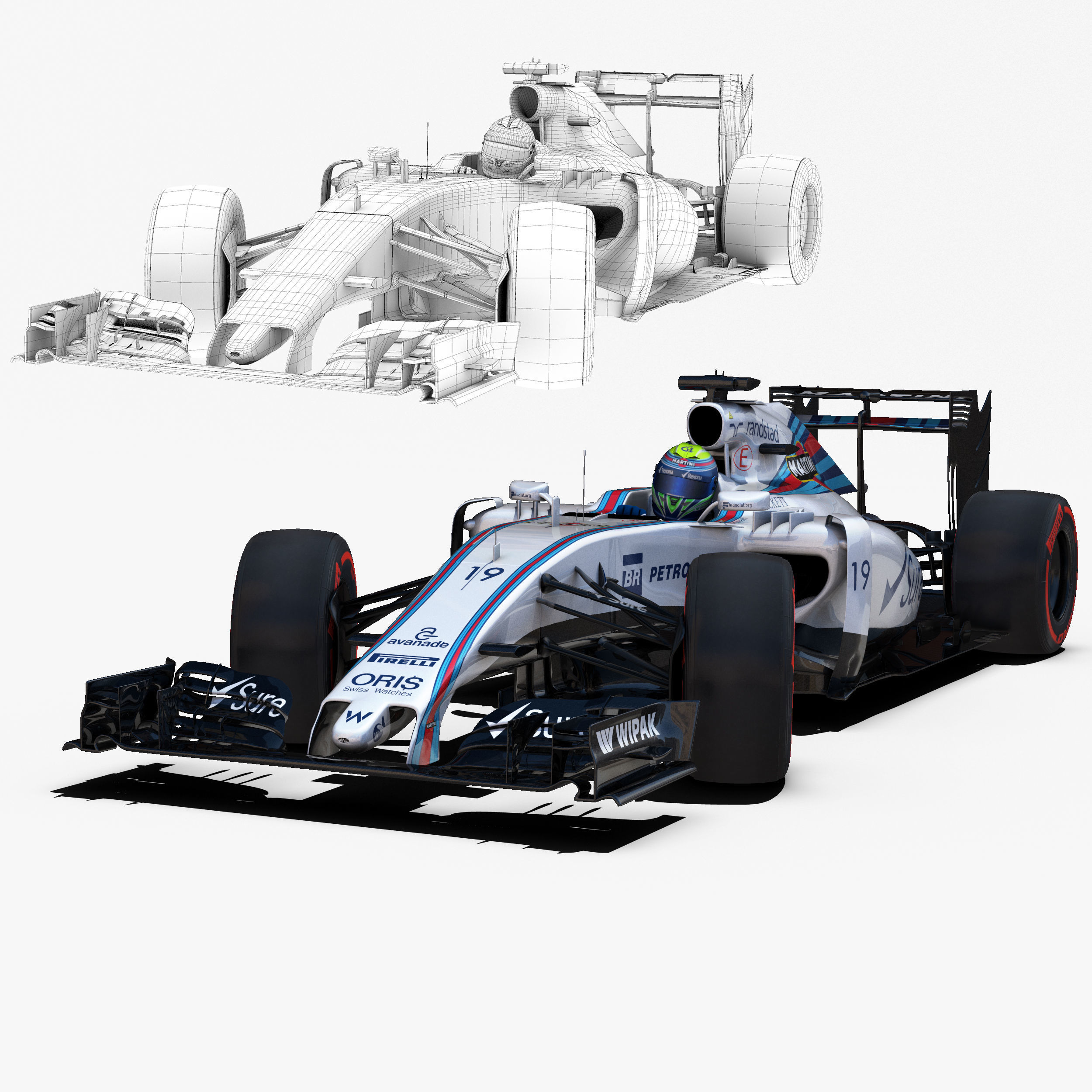 Williams FW38 Low-poly 3D model_1