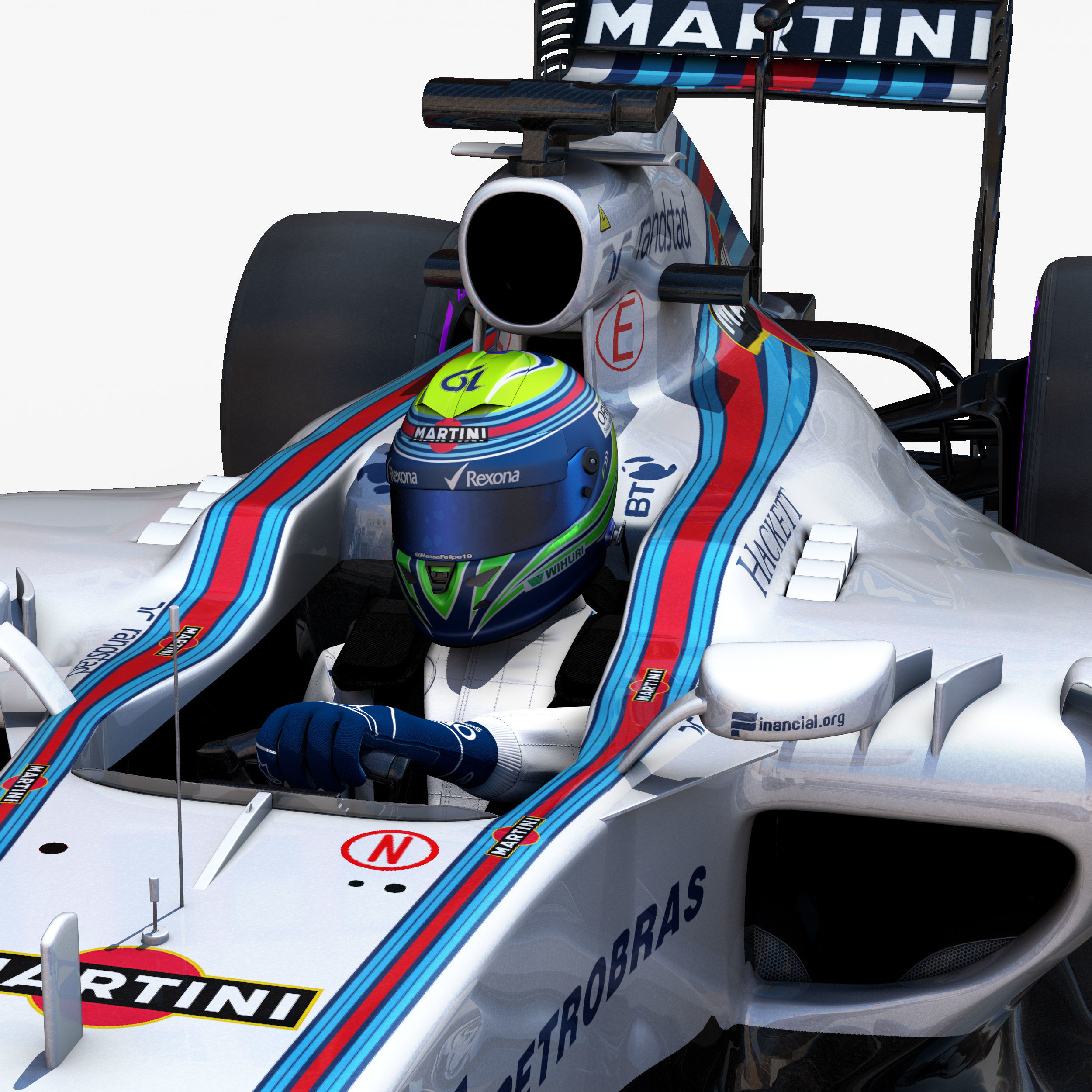 Williams FW38 Low-poly 3D model_9