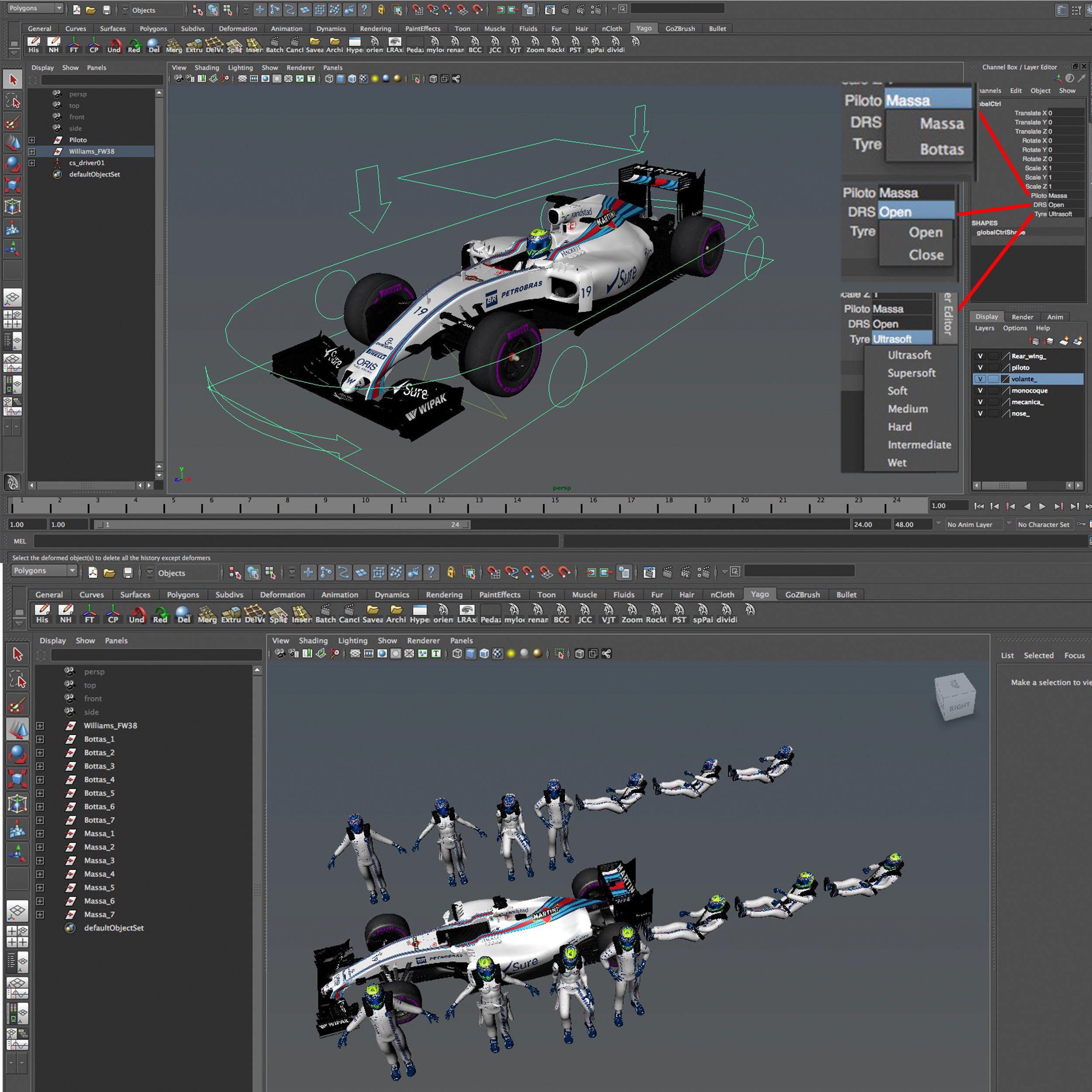 Williams FW38 Low-poly 3D model_14