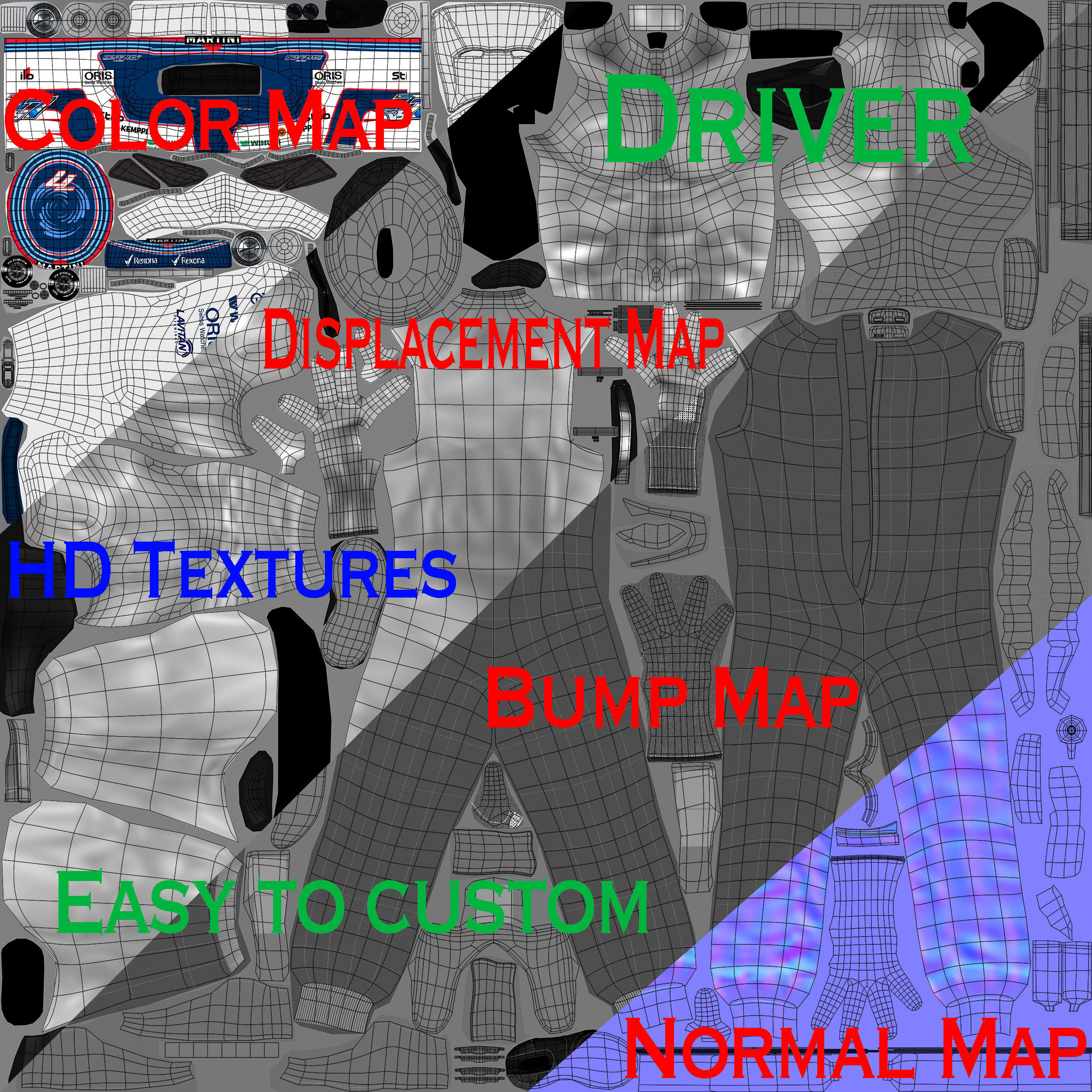 Williams FW38 Low-poly 3D model_13